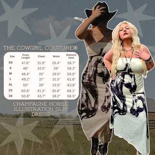 The Cowgirl Couture® Champagne Horse Illustration Slip Dress