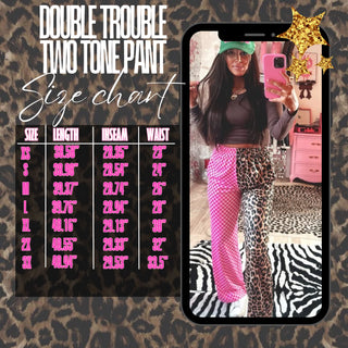 Double trouble split pattern pants preorder