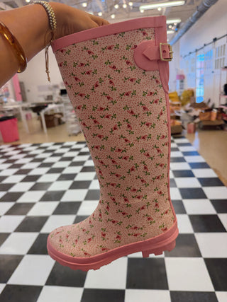 Love shack floral rain boots