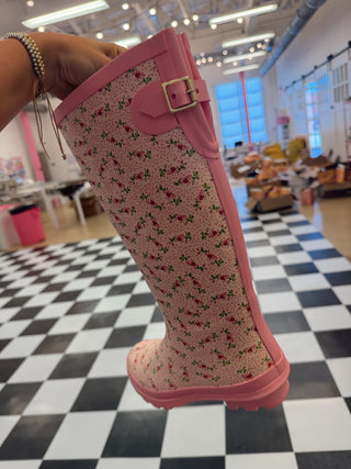 Love shack floral rain boots