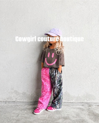 The CCB original double trouble pants in real tree camo + pink camo ready to ship KIDS SIZE